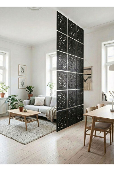 Tooall Lazer Kesim Ahşap Seperatör, Ev ve Ofis İçin 40x40 cm Modüler Dekorati...