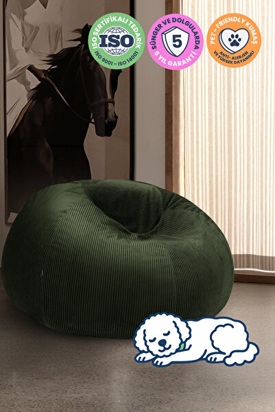 Mobidu Soft Plum Armut Koltuk – Fitilli Kadife - 5 Yıl Garanti - Koyu Yeşil