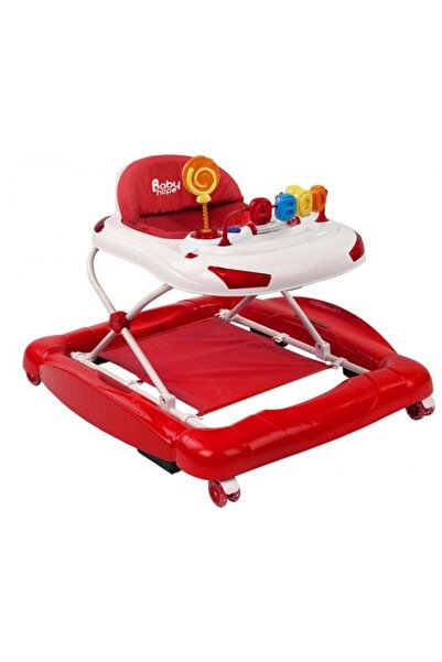 BabyHope Tobby-219 Salla Yürüteç Kırmızı Beyaz