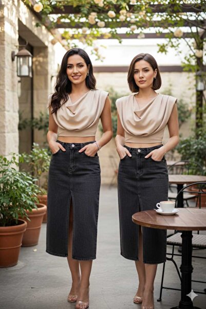 Butik YIRTMAÇ DETAYLI KOT ETEK