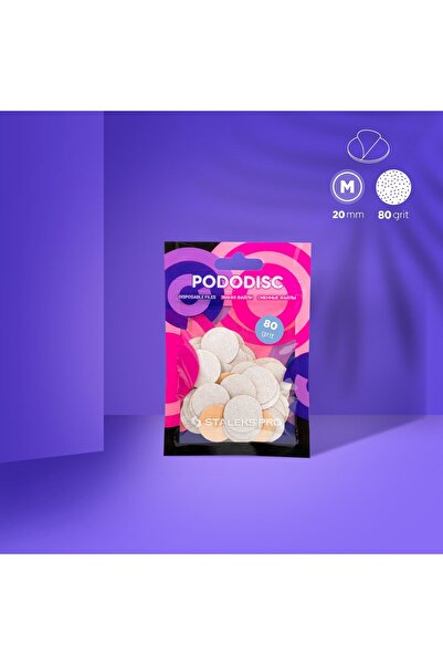 STALEKS PODODISC PRO M Pedikür Disk İçin Yedek Beyaz Törpüler, 80 Grit (50 Ad...