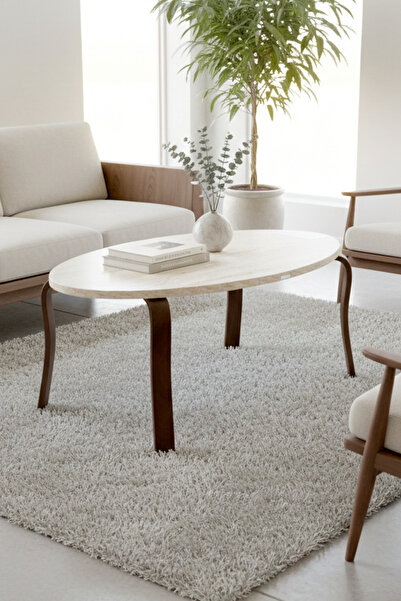 VİLİNZE Eva Ahşap Oval Orta Sehpa