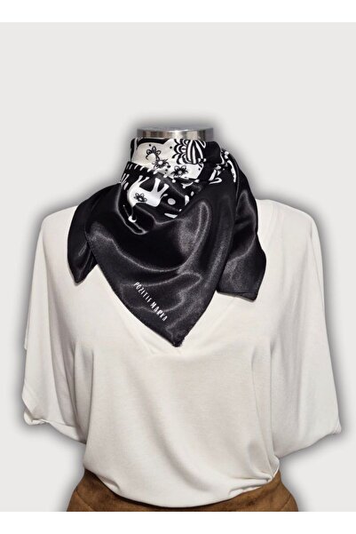 POZİTİF MRK هدية منديل أبيض وأسود بنمط الفيل