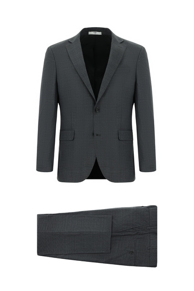 Kiğılı 7 دروب قصة ضيقة بدلة كلاسيكية منقوشة ذات قصة ضيقة