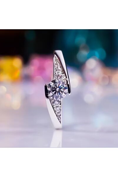 SSMEDIA Women's ring with semi-precious stones + gift box, 925 silver plated