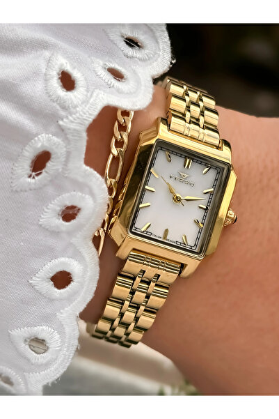 FERRO ساعة يد نسائية بسوار من الفولاذ الأصفر FM88282A-B ضمان لمدة عامين 3 ATM سوار هدية مقاوم للماء