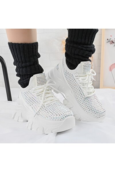 Tmall Γυναικεία Αθλητικά Παπούτσια, 0146, με πέτρες, Λευκά