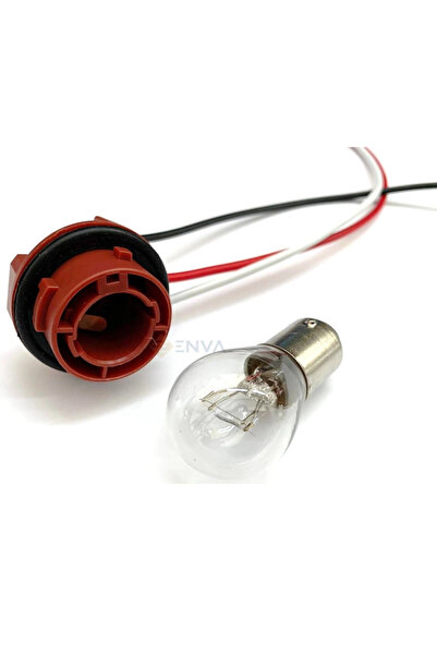 Enva Çift Duy Şaşı Ampul Ve Soketi 3 Kablolu P21 5w 12v 1016 Ampul