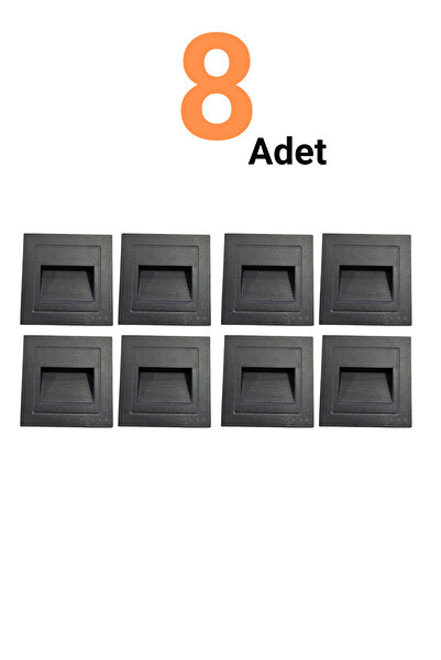 Ema Dükkan 8 ADET Koridor Merdiven Aydınlatma Armatürü 3W 3000K Döküm Kasa IP44 240 Lümen 220V