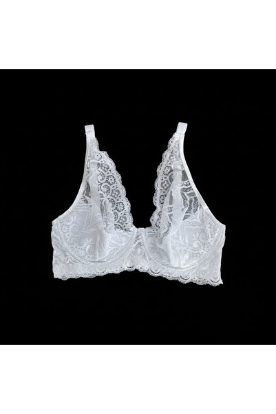 BONBON Women's Lace Gatherer White Color Bra Bb2022