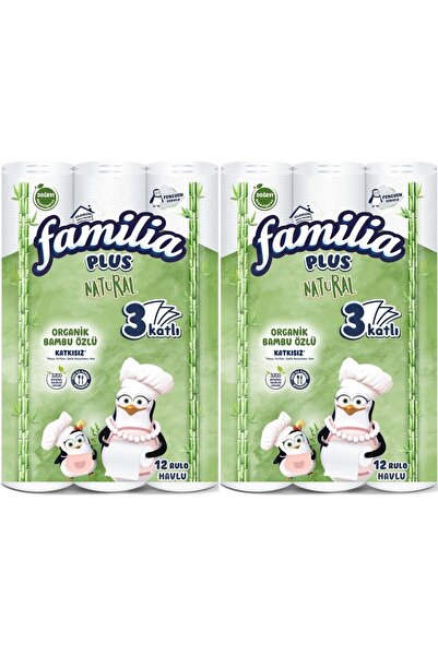 Familia Kağıt Havlu Natural (3 Katlı) Organik Bambu özlü 24 Lü Pk (2PK*12)