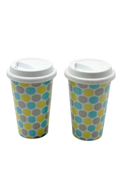 SUPPLIER Set of 2 Porcelain Coffee Cups with Silicone Lid | Reusable BPA-Free Travel Cups