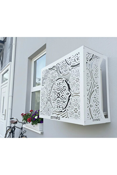 zonmetal Flower Klima Motoru Gizleme Kafesi RAL 9003 Beyaz  87x70x41 CM