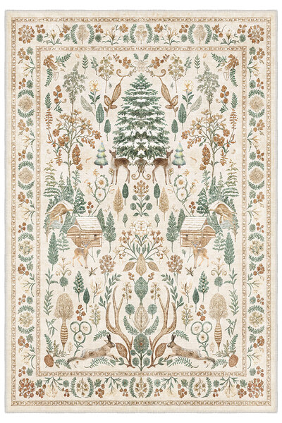 Homefesto Dekoratif Özel Tasarım Yıkanabilir,İnce, Kaymaz Tabanlı, Modern Hal...