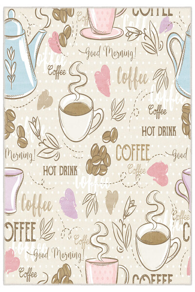 Homefesto Dekoratif Özel Tasarım, Pamuklu Dokuma Taban, İnce, Kaymaz Taban, Y...