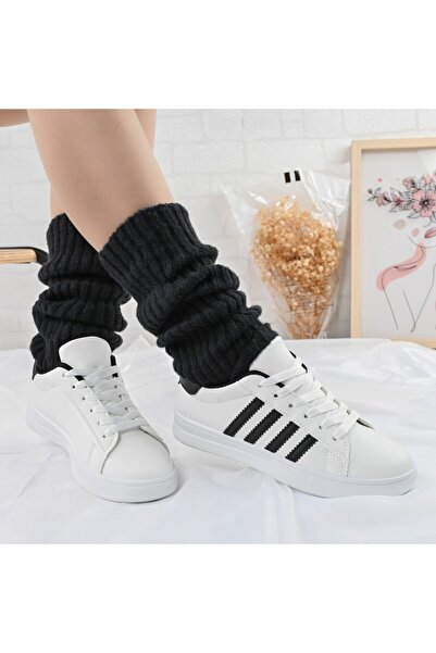 Tmall Pantofi sport pentru femei, D1310, din piele ecologică, albi cu negru