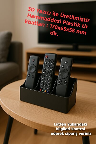 Akgün's Dağınıklığa Son! Şık ve Pratik 3'lü Kumanda Tutucu Stand