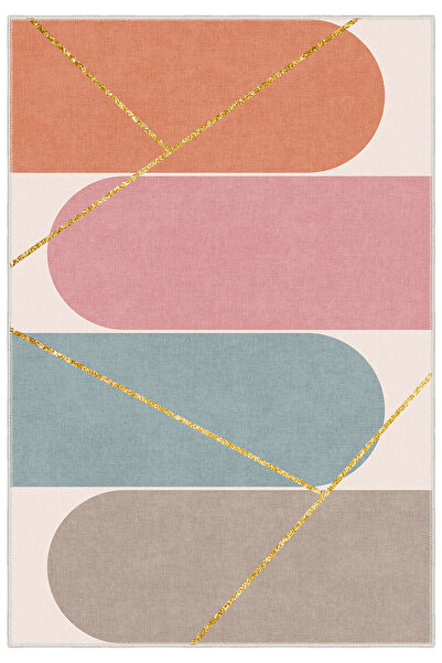 Homefesto Modern Dekoratif Yıkanabilir Kaymaz Taban Halı – İnce, Yumuşak Salo...