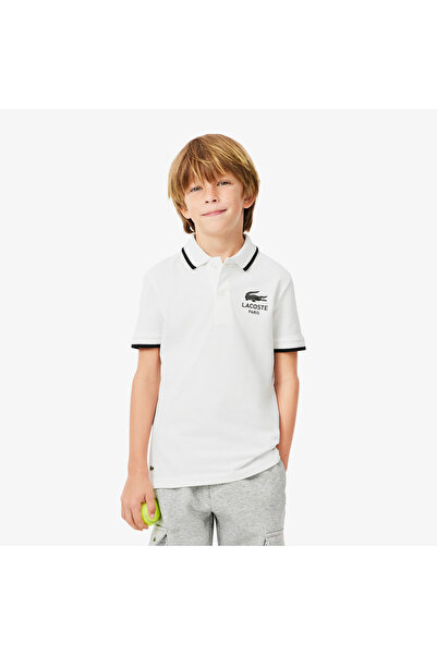 Lacoste قميص بولو مخطط بياقة من قماش البيكيه الصغير - PJ1104-00-70V