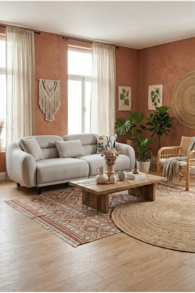 Rolivs Stella Üçlü Koltuk Gürgen Ağacı Ayak- Kadife