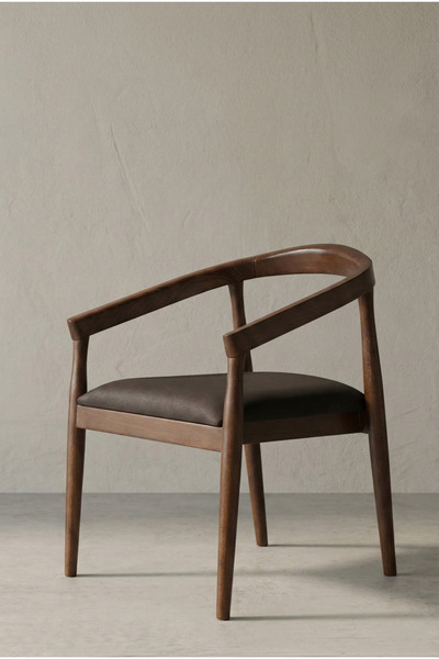 nesia Noir Gürgen Yemek Odası Sandalyesi Siyah Nubuk Ahşap Sandalye Mutfak Ma...