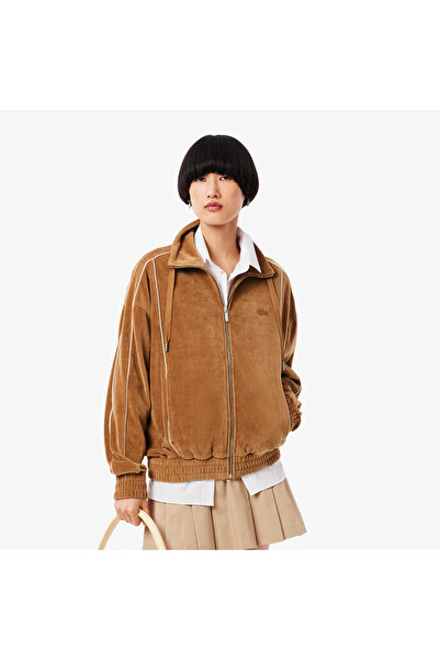 Lacoste سويت شيرت مخملي قصة فضفاضة بسحاب - SF5280-00-DPC