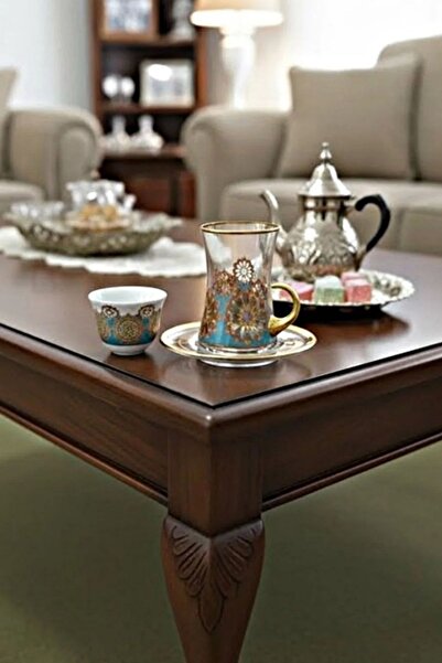 DECOSTYLE طقم شاي فاخر مكون من 18 قطعة مع أطباق زجاجية ذهبية |   طقم أكواب زجاجية فاخرة للضيافة والهدايا