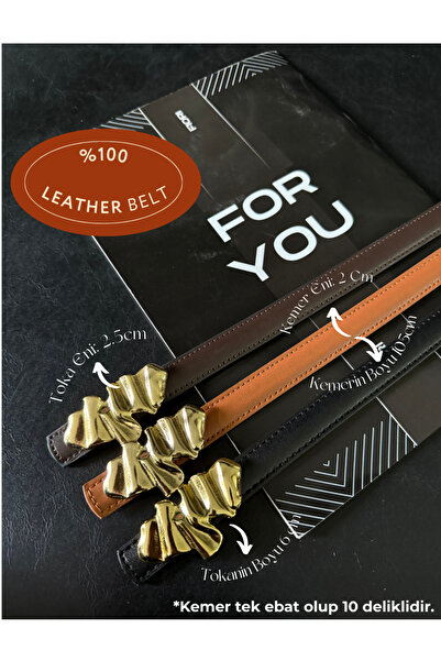 Fiori حزام نسائي بتصميم من الجلد الطبيعي المقوس مكون من 3 قطع، حزام للسترة، حزام للقميص، حزام للملابس