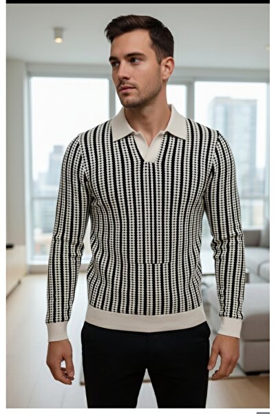 ZENGOLL & RAMİRES Slim Fit Collar with Ribbed Bottom and Sleeves Tricot Men's...