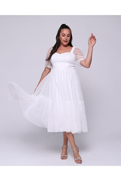 Asees Βραδινό φόρεμα από ελαστικό τούλι με λαιμόκοψη Sweetheart