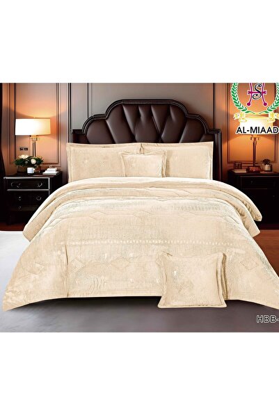 Roshen مفرش سرير نفرين مخمل شتوي فخم بتصميم أنيق وجودة عالية 6 قطع مقاس اللحاف 240*220 سم