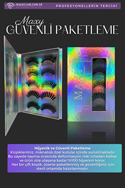 Magic Lash Maxy Takma İpek Kirpik Seti – 5 Çift, Farklı Efektli, Defalarca Kullanılabilir