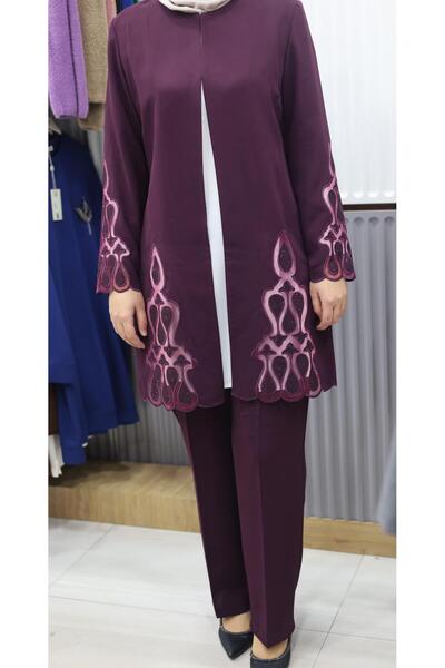 Alyaka üçlü pantolonlu takım