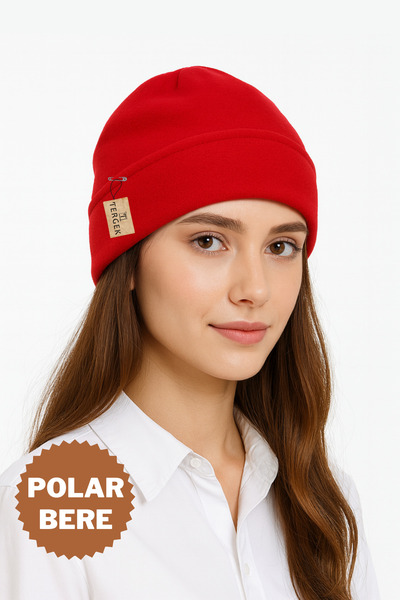 Tergek Șapcă termică din lână, roșie, unisex, pentru schi, iarnă