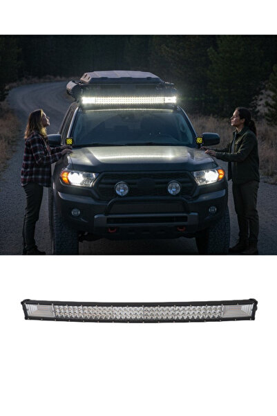 HMNL Offroad Oval Tepe Sis Lambası 110cm 180led beyaz-amber çakarlı 540w Yayı...