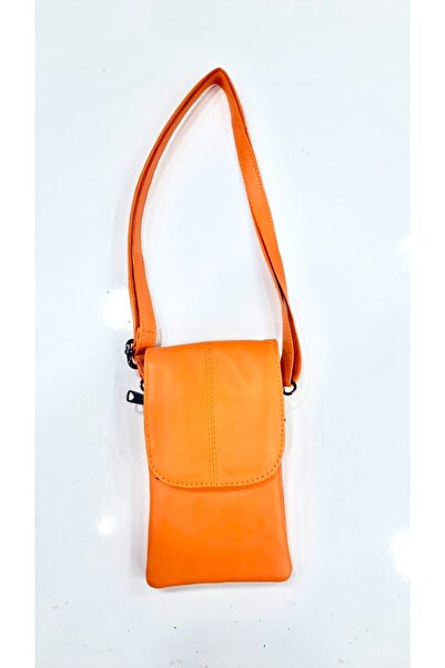 Mocikon Hakiki Deri Unisex 2 Bölmeli 3 Cepli Omuz Askılı Cep Telefonu Çantası