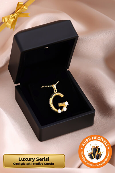 Lucente Jewellery Işıklı Hediye Kutulu G Harfi 925 Ayar Gümüş Kaplama Harf Se...