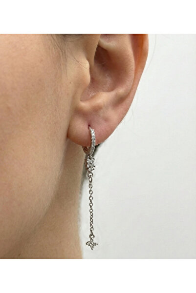 alysa jewelry Cerrahi Çelik zirkon taşlı 8mm halka sallantılı Piercing küpe