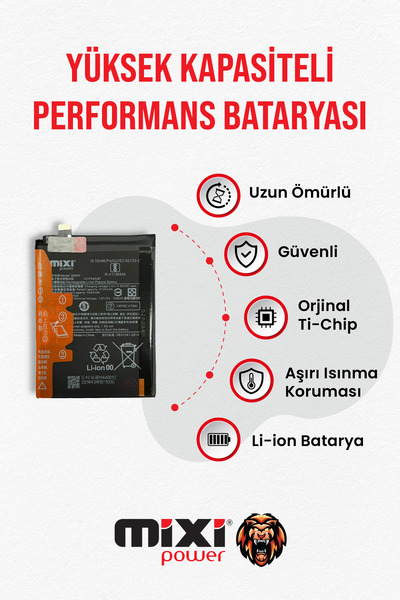 mixipower Xiaomi Mi 10T / Mi 10T Pro Uyumlu Tam Kapasite Batarya TR Garantili