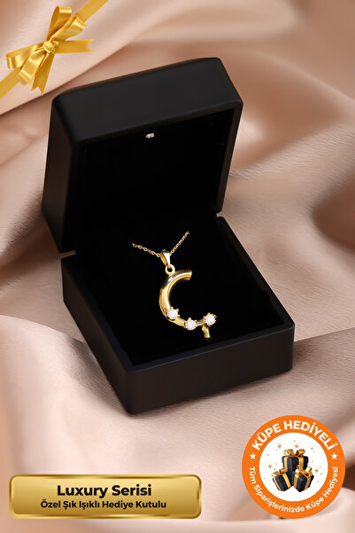 Lucente Jewellery Işıklı Hediye Kutulu Ç Harfi 925 Ayar Gümüş Kaplama Harf Se...