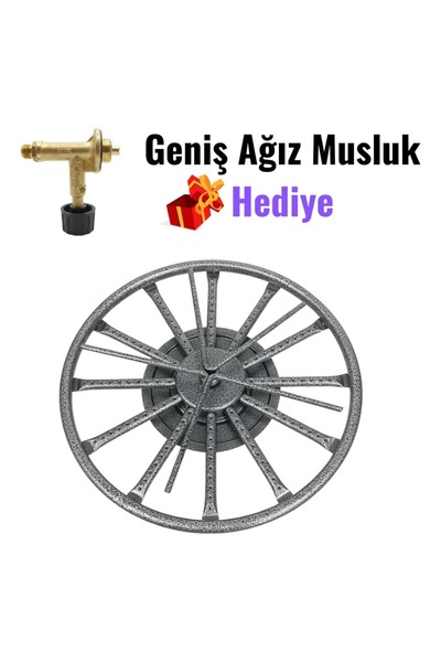 Rovizo Künefe Ocağı Dövme Desenli Antrasit 38 cm – Piknik Tüp Uyumlu