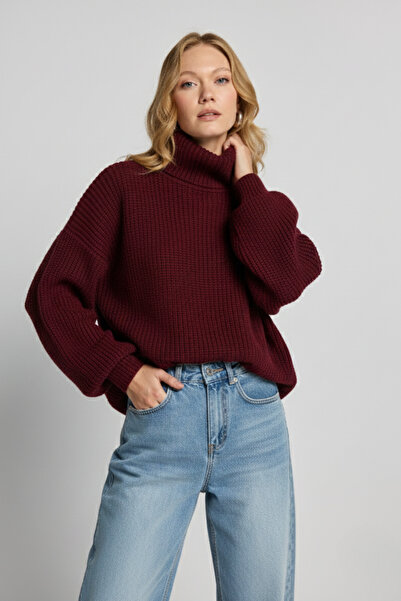 Ulino سترة تريكو سميكة ذات أكمام طويلة وياقة دائرية