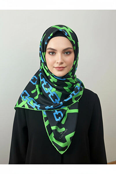 LadyCoco وشاح رويان لامع (أسود)