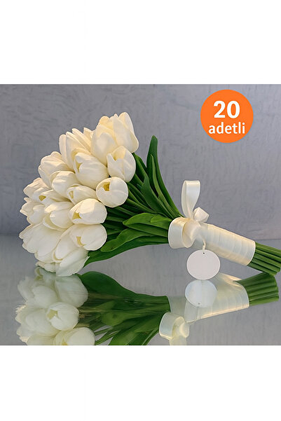 fesleğen çiçek Gelin Buketi Islak Lale Beyaz Damat Yaka Çiçeği 20 adetli