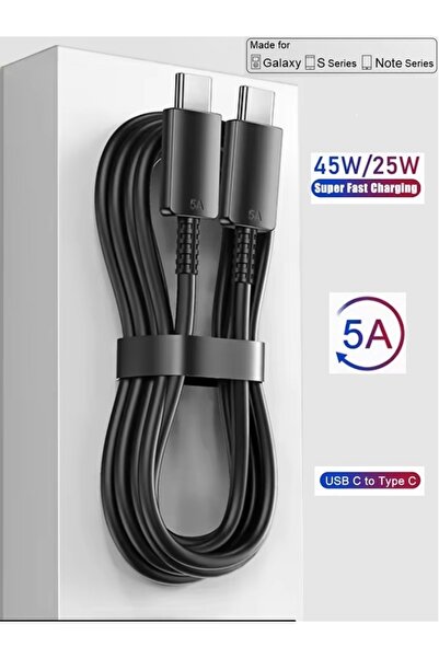 MOBİL GO TYPE-C TYPE-C 5 Amper 25W ve 45W Destekli Hızlı Şarj Data Kablosu for Galaxy
