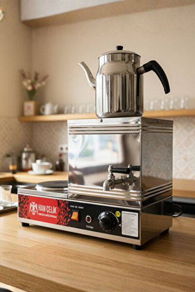 Han Çelik Tek Demlikli Pleytli Elektrikli Çay Kazanı - 1 Demlik Hediyeli Çay ...
