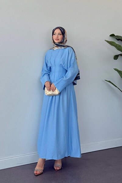 Şulemoda Giyim فستان بحزام ايفل بيبي بلو