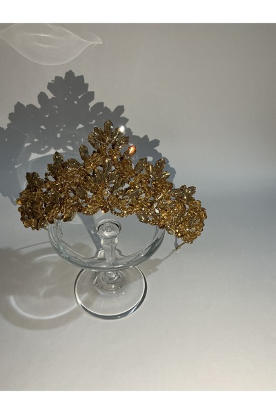 FDY تاج كريستال اللهب الذهبي - أناقة ملتفتة بالذهب اللامع