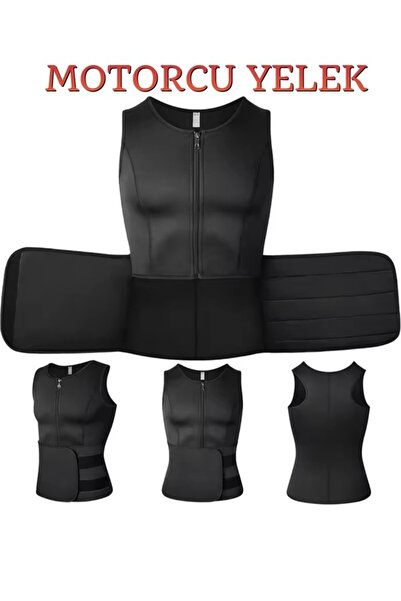Ankaflex Unisex Fermuarlı Korse Sauna Yeleği Bel Karın Toparlayıcı Ceket Term...