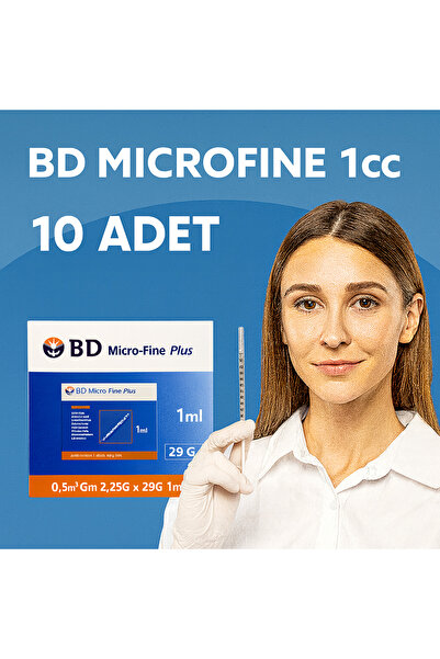 bdfine kliniksarf Microfine 10 Adet(1PAKET) mezoterapi prp Enjektörü 1ml 29g/...